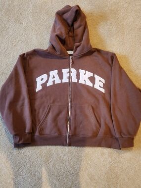 Parke Mocha And Rose Zip Hoodie **RARE** XXL